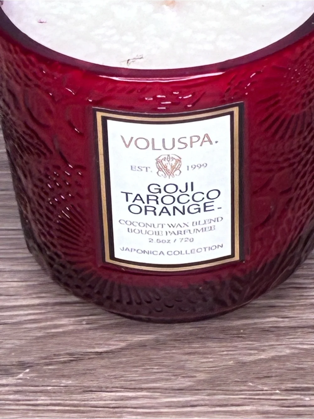 NWT Voluspa Goji Tarocco Orange Red Scented Candle 2.5oz